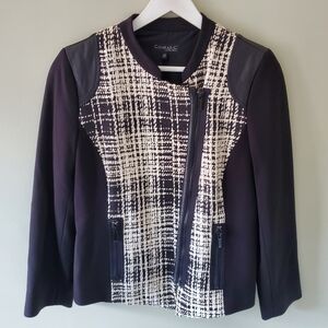 NWOT Conrad C 8 Modern Contemporary Abstract Mixed Media Moto Jacket